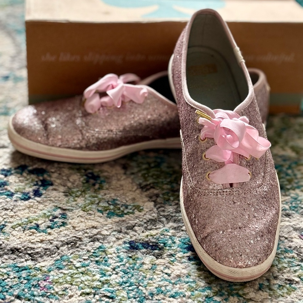 KATE SPADE X KEDS Pink Glitter Sneakers